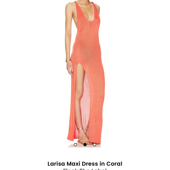 Larisa Maxi Dress in Coral - Flook the label - Picture 2 of 6